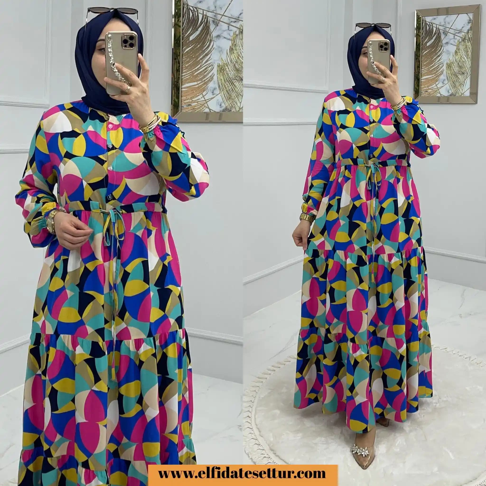 Gökkuşağı Elbise Modellerinde Canlı Renkler ve Zarif Tasarımlar Arasında Denge