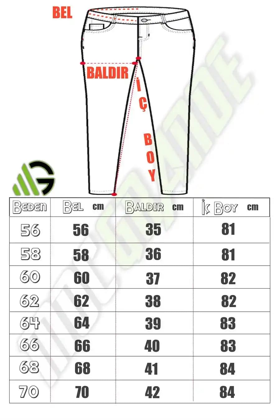 44 Beden Kot Pantolon Kaç Numara ve Doğru Beden Seçimi Rehberi