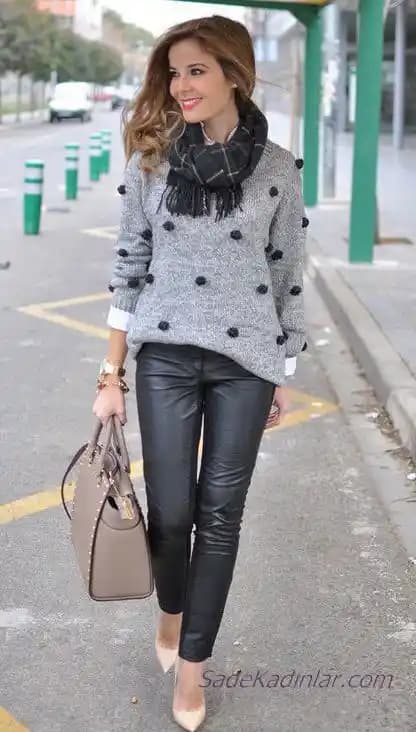 Kış Aylarında Deri Pantolon Kombinleri: Şıklık ve Konforun Mükemmel Uyumu