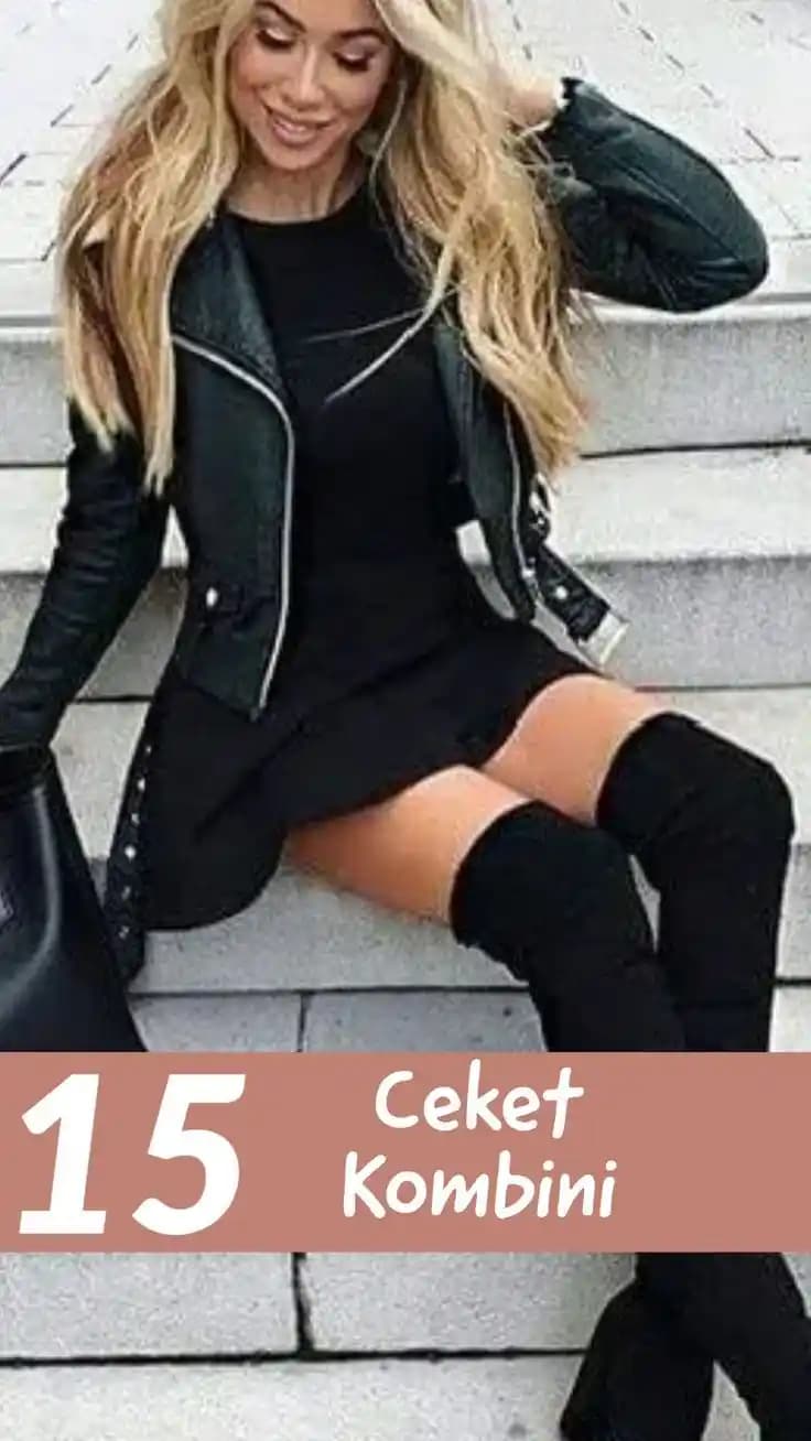 Siyah Elbise ve Deri Ceket Kombinleri: Zamansız Şıklık ve Modern Tarz İpuçları