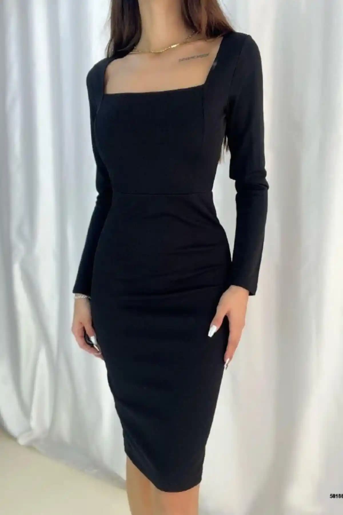 Siyah Elbise ve Kare Yaka Trendleri Moda Dünyasında Zarafetin Simgesi