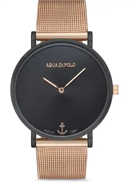 Aqua Di Polo 1987 Kadın Rose Gold Siyah Hasır Kordonlu Analog Saat Özellikleri ve Tasarımı