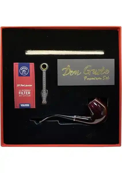 Bek Tobacco Atomic German 9mm Başlangıç Pipo Seti Kırmızı Modern Tasarım ve Çok Yönlü Kullanım