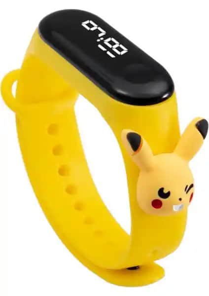 Çocuklar İçin Su Geçirmez LED Pokémon Şekilli Renkli Kol Saati - Dayanıklı ve Eğlenceli Tasarım
