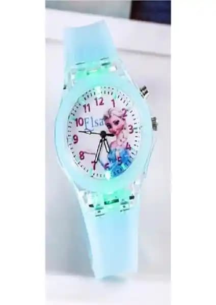 Elsa Işıklı Prenses Elsa Karlar Ülkesi Kız Çocuk Kol Saati Eğlenceli ve Dayanıklı Tasarım