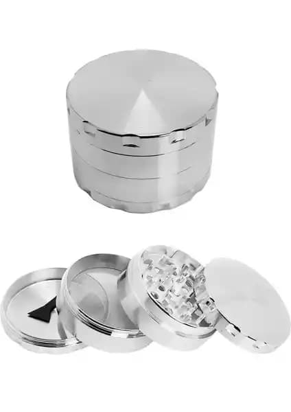 Falconetti Silver 55 Mm. Grinder Alloy Herbal Öğütücüsü Baharat ve Ot Parçalama Aracı