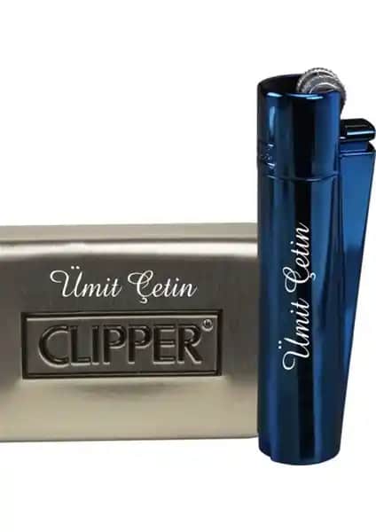 İsme Özel Metal Çakmak Parlement Mavisi Şık ve Dayanıklı Tasarım Özellikleri