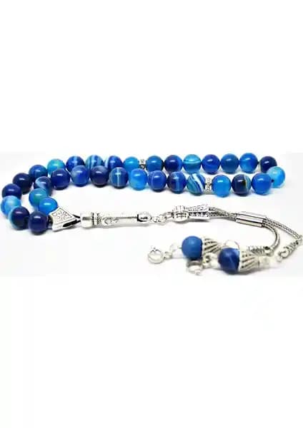 Nurberk Çizgili Akik Taşı Tesbih: Doğal Desenler ve El İşçiliği ile Özgün Tasarım