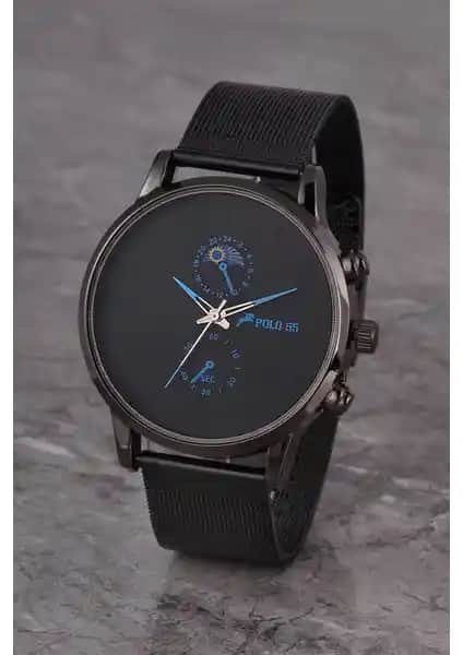 POLO55 Erkek Takvimli Deri Kordon Kol Saati Şık ve Dayanıklı Tasarım