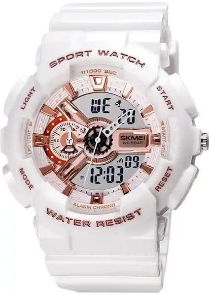 Skmei 1688WT Çift Ekranlı Spor ve Günlük Kullanım için Çok Fonksiyonlu Saat