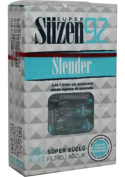 SÜZEN 92 Slender Filtre Ağızlık 30 Adet: Hijyen ve Konfor Sunan Sigara Ağızlığı