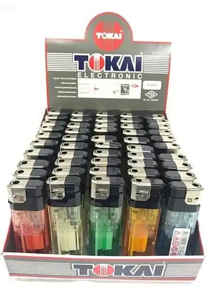 Tokai Elektro Manyetolu Çakmak 50 Adet Renkli ve Doldurulabilir Güvenilir Kullanım