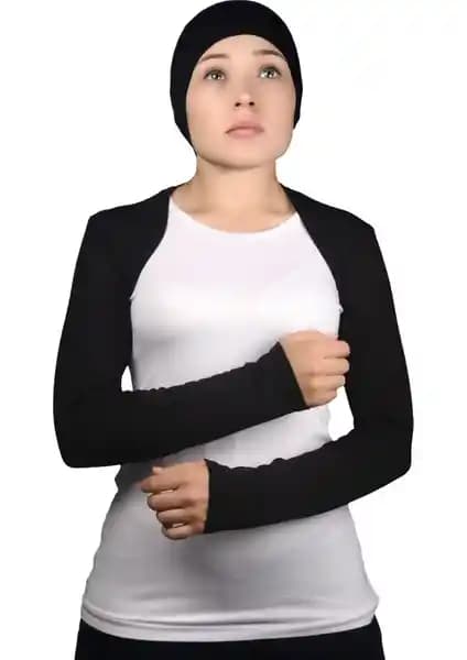 Altobeh Uzun Kollu Tesettür Bolero Siyah: Şıklık ve Konforun Buluştuğu Tasarım