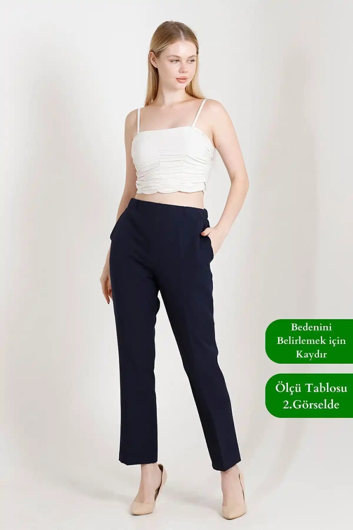 Balenbi Kadın Boru Paça Yüksek Bel Likralı Dokuma Kışlık Pantolon 1009 Özellikleri