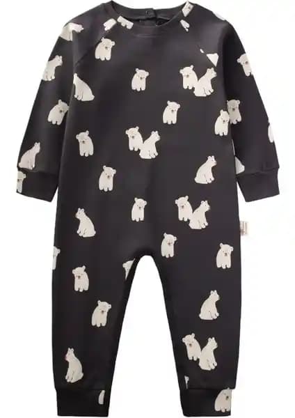 Cigit Baskılı Tulum 0-3 Yaş Antrasit: Pamuklu, Konforlu ve Şık Bebek Giyim Ürünü