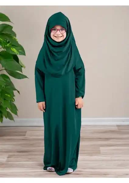Dua' İs Tek Parça Kız Çocuk Pratik Namaz Elbisesi 6-13 Yaş İçin Rahat ve Şık