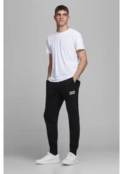 Jack & Jones JJIGORDON Siyah Erkek Eşofman Altı, Kışlık Rahat ve Şık Tasarım
