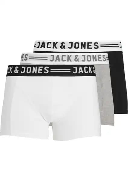 Jack & Jones SENSE TRUNKS 3-PACK NOOS Çok Renkli Erkek Boxer Seti Rahat ve Dayanıklı