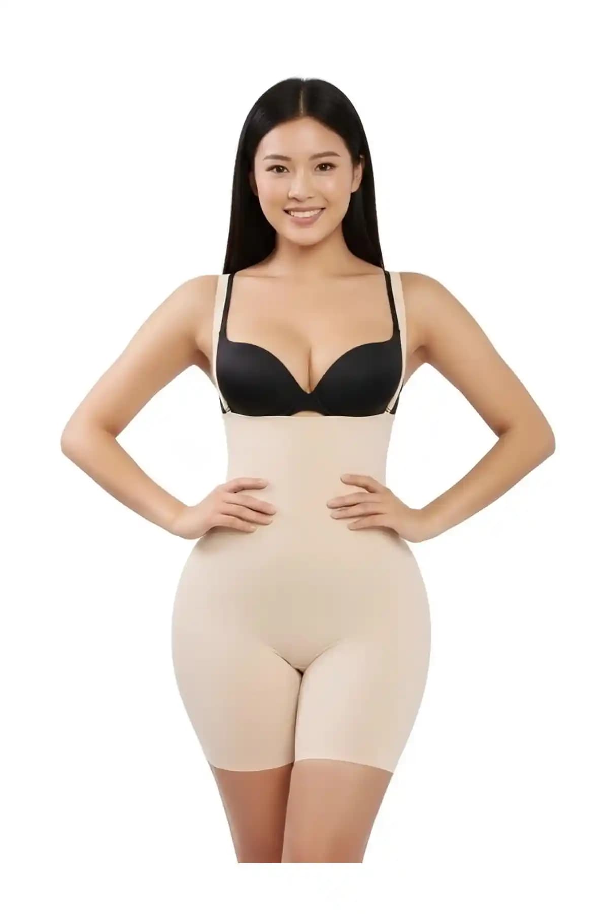 MİSTİRİK Pagliye Lazer Kesim Askılı Şort Toparlayıcı Korse - İz Yapmayan ve Konforlu