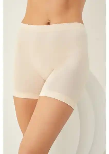 NBB Dikişsiz Yüksel Bel Uzun Şort Ten: Konfor ve Şıklığı Bir Arada Sunan Kadın Şortu