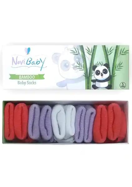 Novibaby 5'li Bambu Yenidoğan Bebek Çorapları: Doğal, Yumuşak ve Konforlu Seçenek