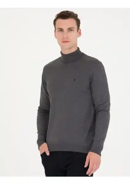 Pierre Cardin Erkek Gri Melanj Slim Fit Balıkçı Yaka Basic Triko Kazak İncelemesi