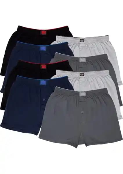 Tutku 8'li Erkek Penye Havlu Bel Boxer Seti - Konforlu ve Hijyenik İç Giyim