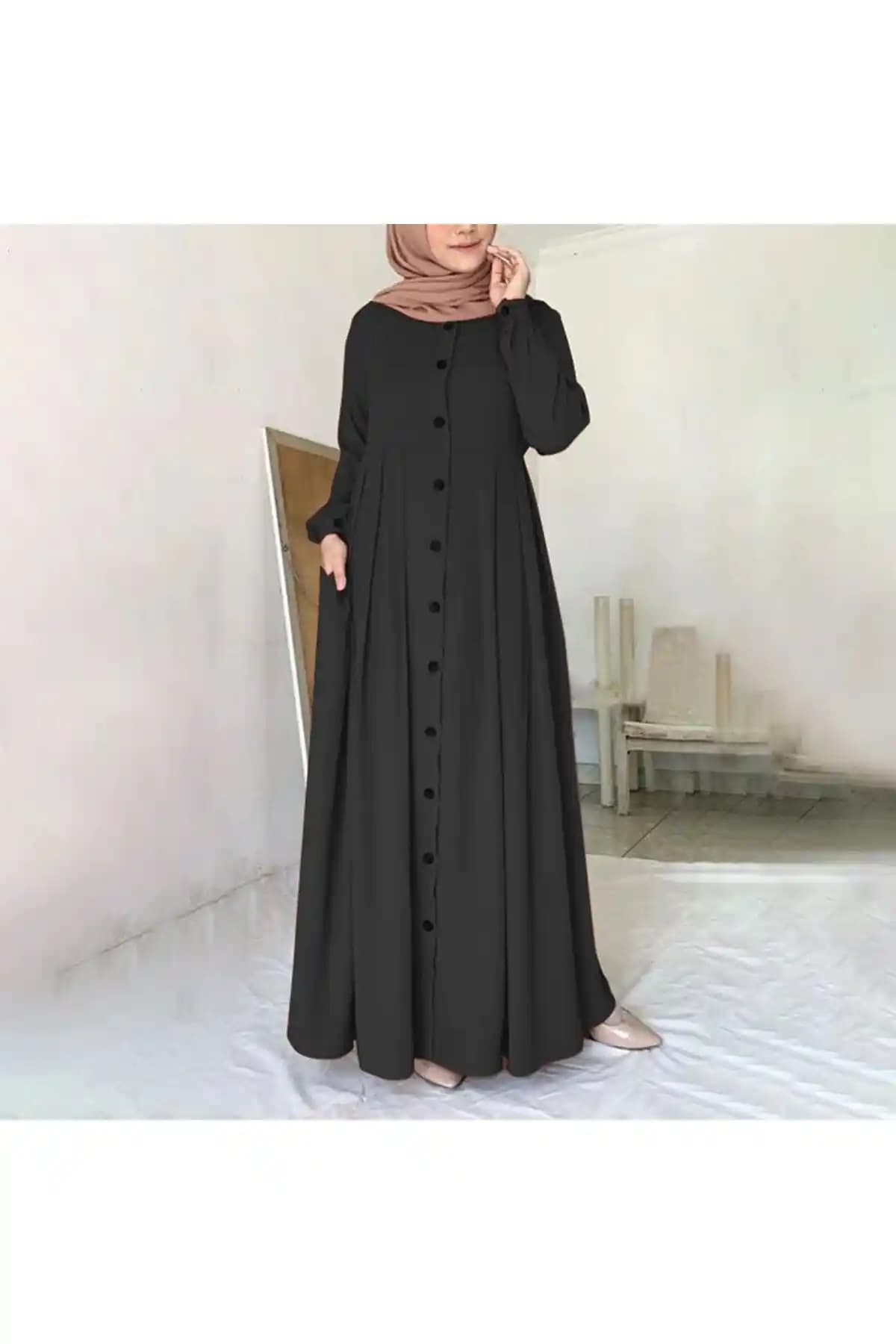 Barbora Keten Günlük Yazlık Tam Boy Tesettür Kadın Elbisesi Şık ve Rahat Tasarım