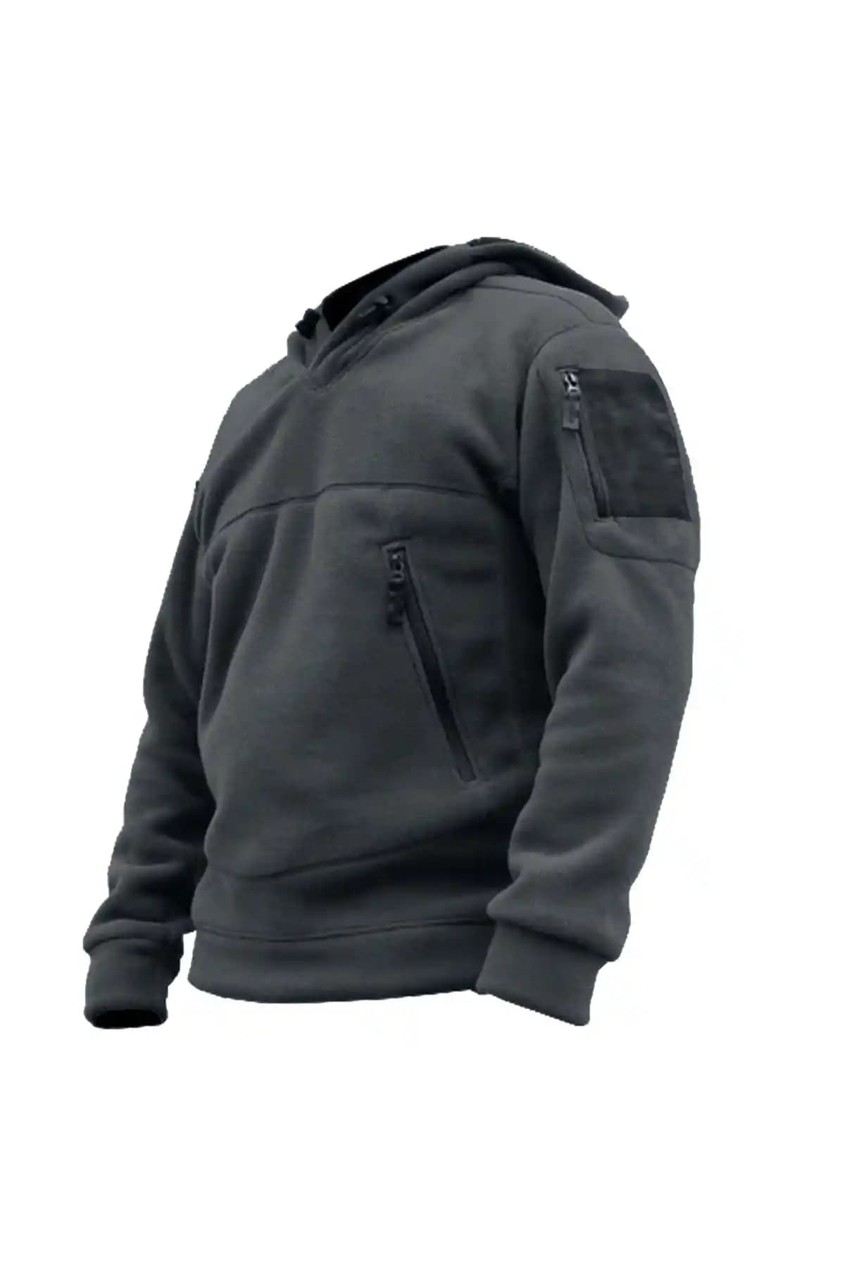 GENIUS STORE Erkek Polar Kapşonlu Outdoor Giyim Sıcak ve Dayanıklı Tasarım