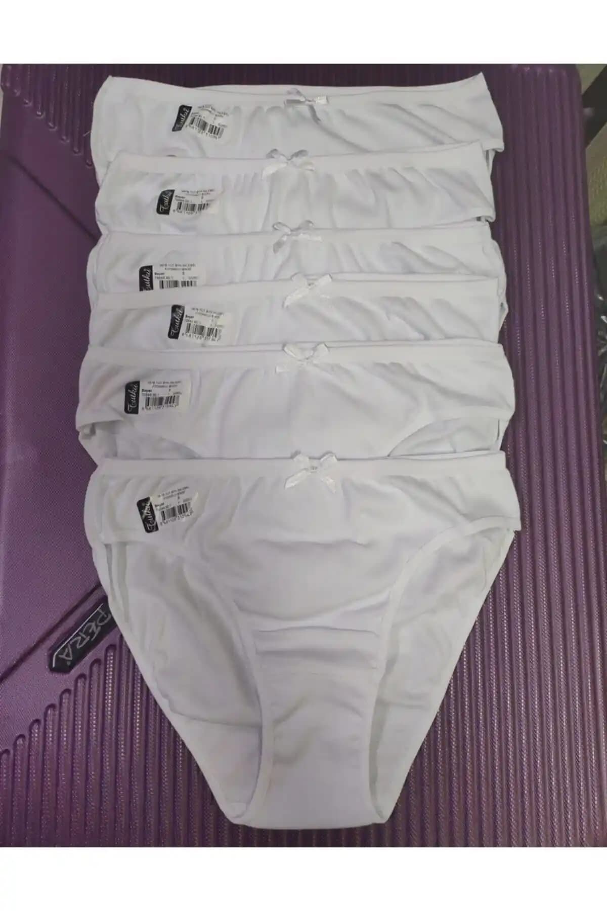 Kadın Beyaz İnce Bel Düz Bikini Külot 6'lı Paket Konfor ve Şıklık Sunar