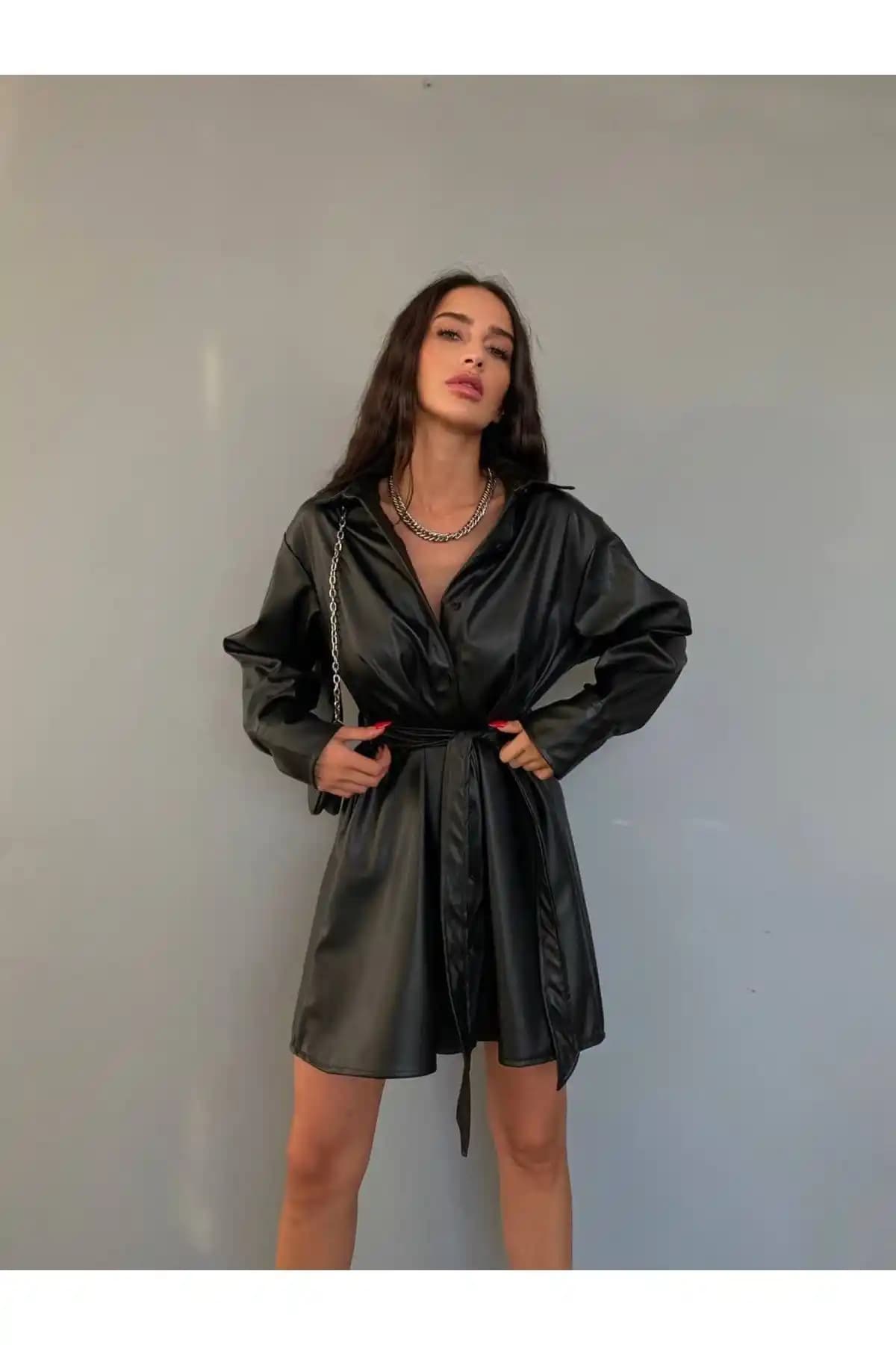 LB Laluna Kadın Gömlek Elbise Modern Şık ve Konforlu Tasarım