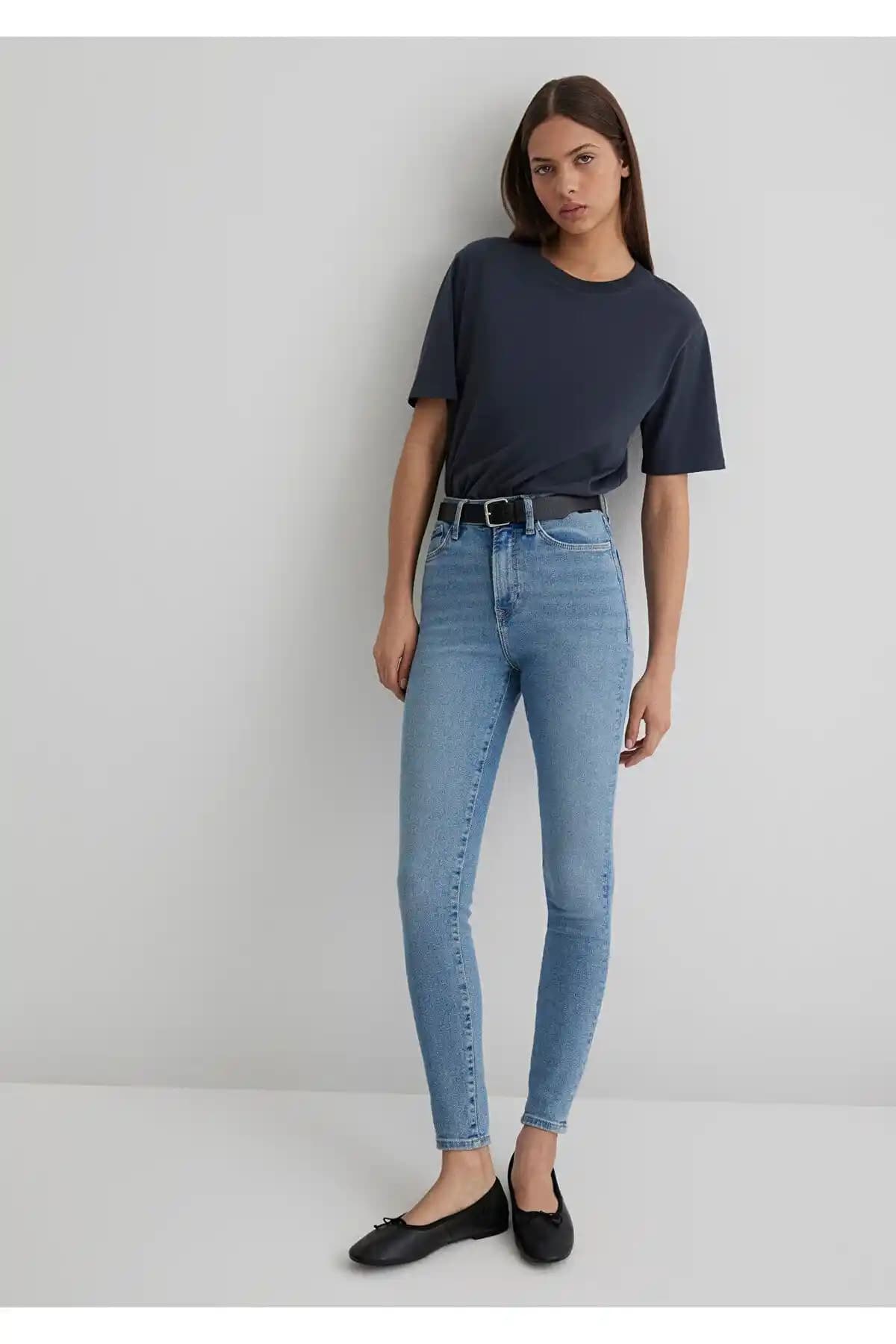 Mavi Serenay Gold Shape Puslu Indigo Kadın Skinny Yüksek Bel Denim Pantolon