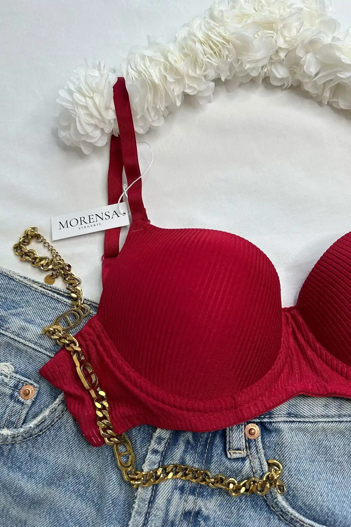 Morensa Destekli Balenli Sütyenleri Karşılaştırması Kırmızı ve Ten Renk Modelleri