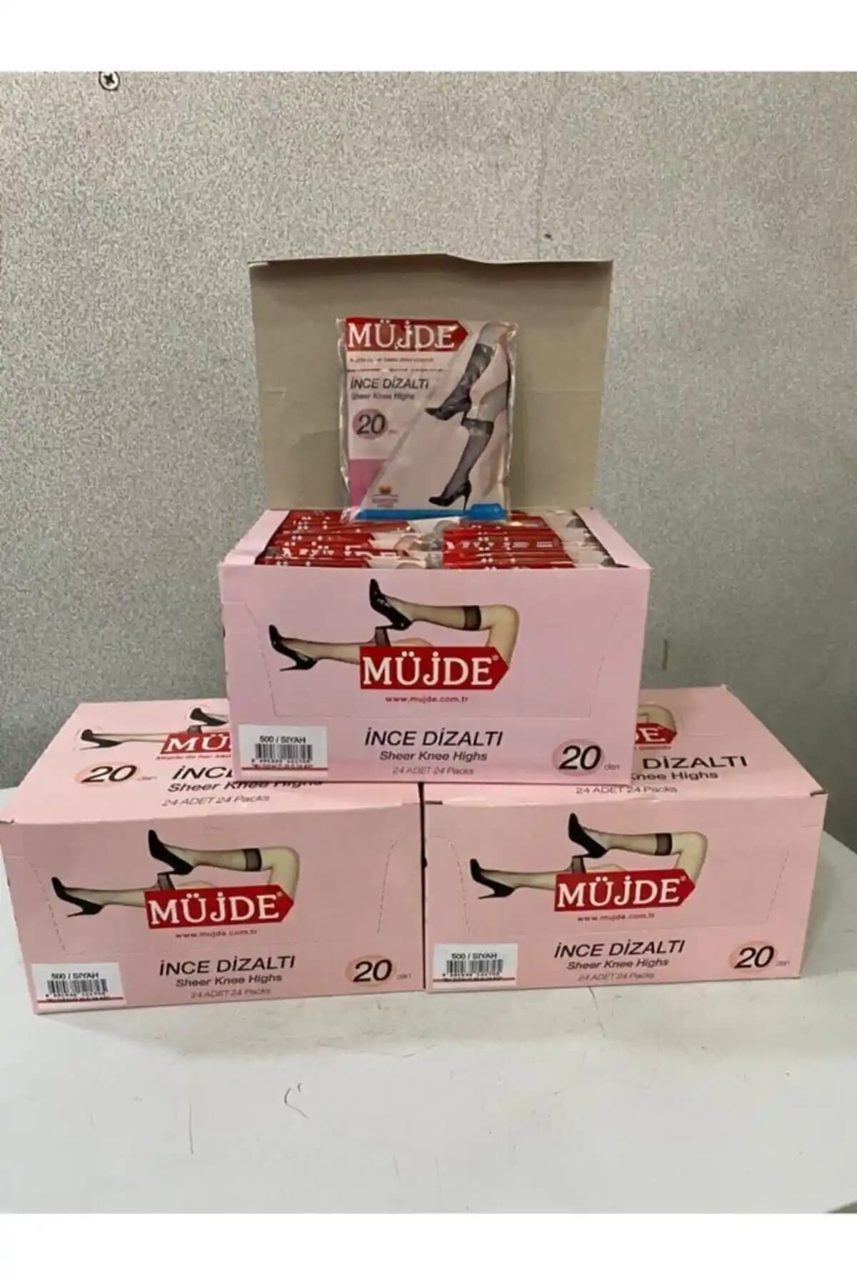 Müjde İnce Diz Altı Çorap 24'lü Bej Renk Rahat ve Şık Günlük Kullanım Çorapları