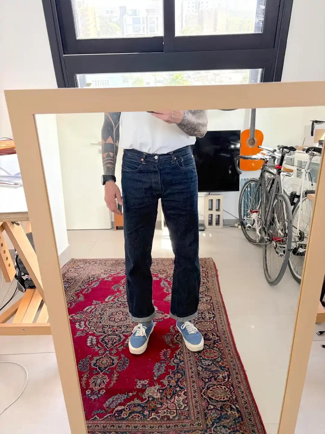 TCB 50s Raw Denim Kot Pantolonların İlk Yıkama ve Terzi İşlemi Sonrası Uyum Değerlendirmesi