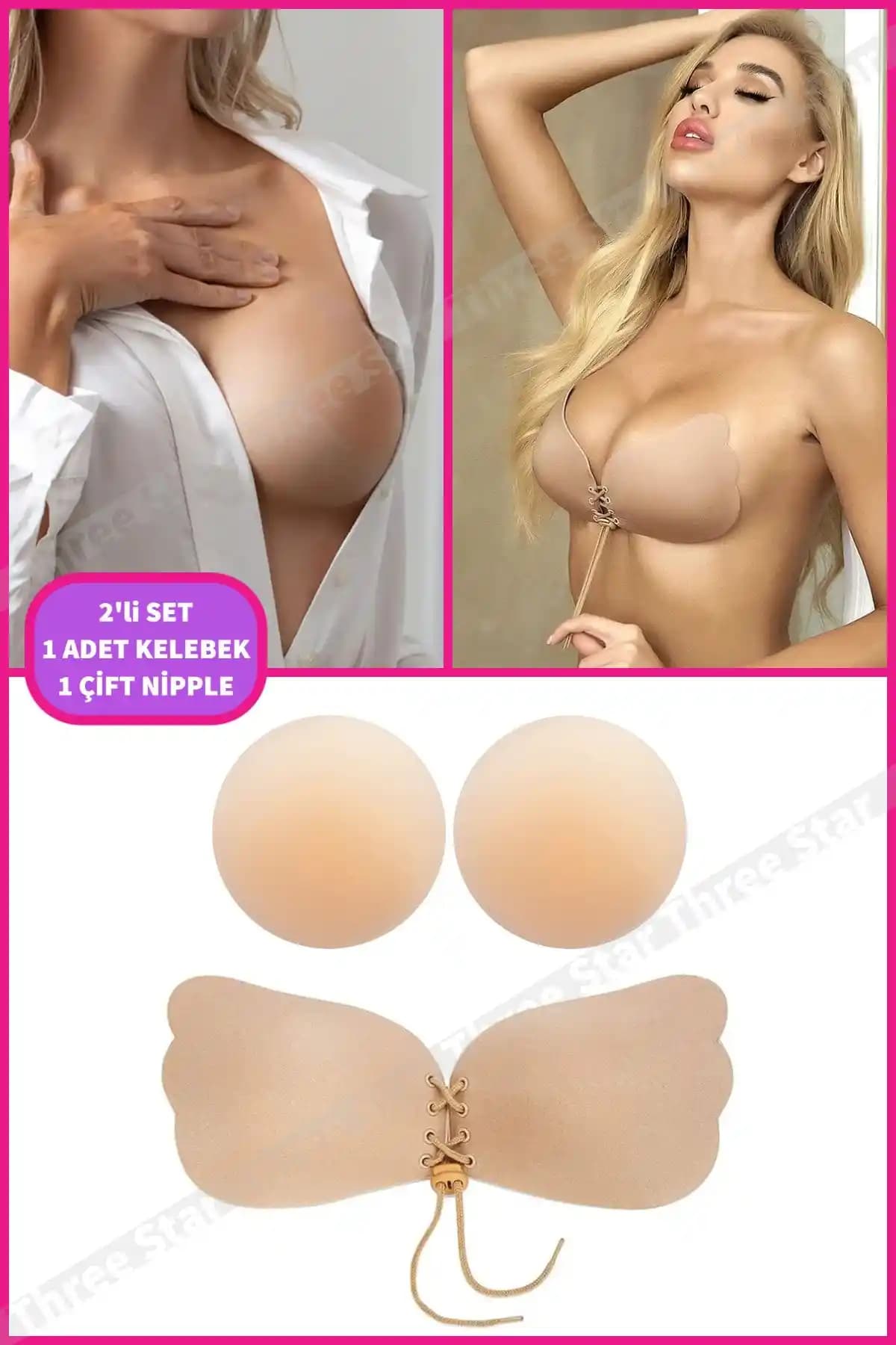 Kelebek Sütyen ve Nipple Pad ile Şık ve Fonksiyonel İç Giyim Seti