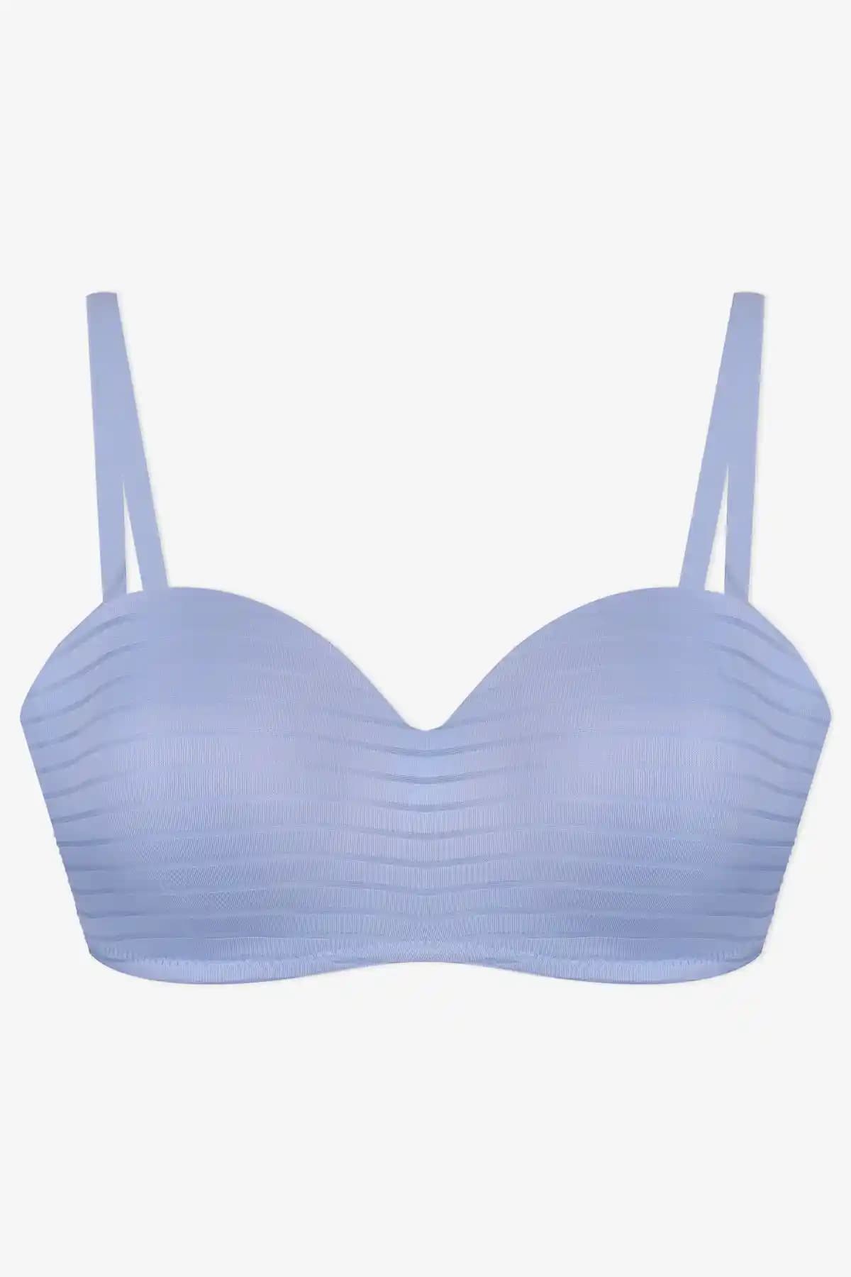 Koza İç Giyim Kadın Dolgusuz Transparan Çizgili Straplez Sütyen Modern ve Rahat Tasarım