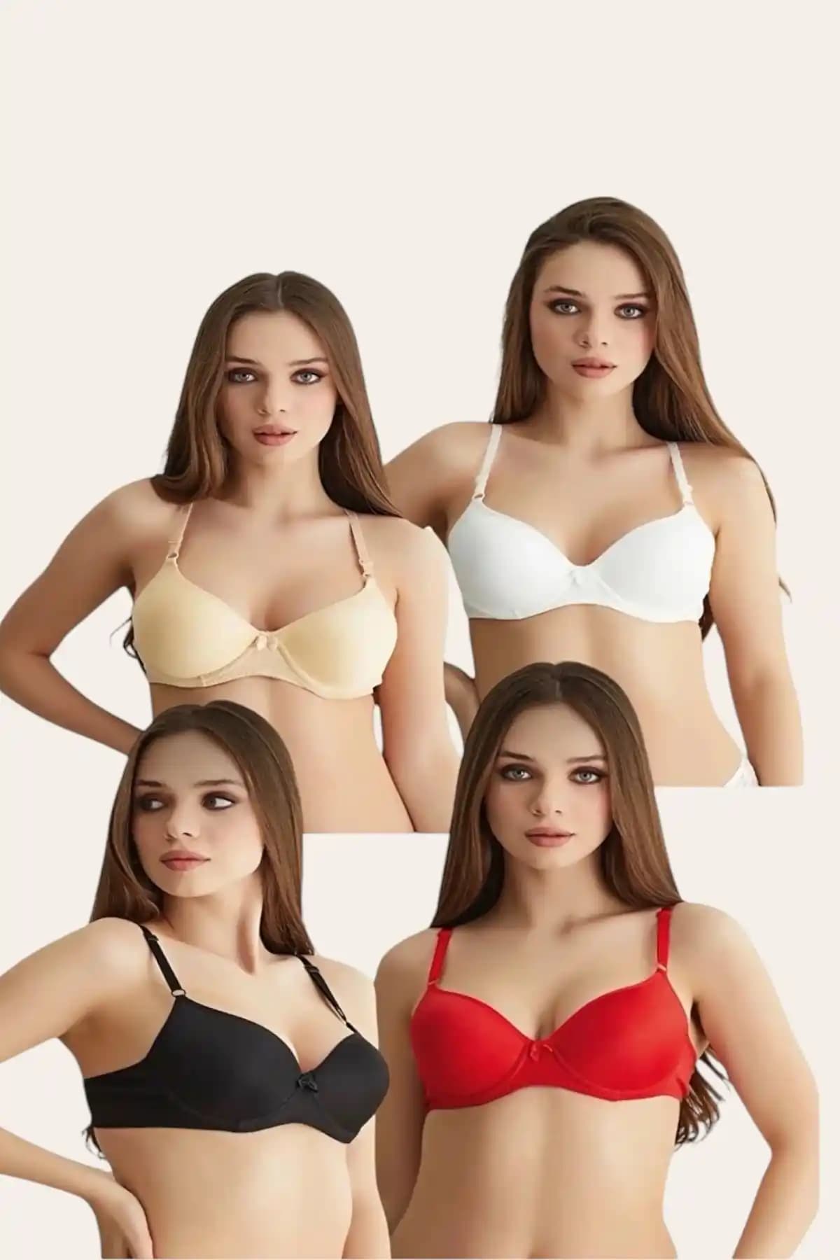 MODALADY Dolgusuz Balenli 4'lü Sütyen Seti Günlük Kullanım İçin Konfor ve Şıklık
