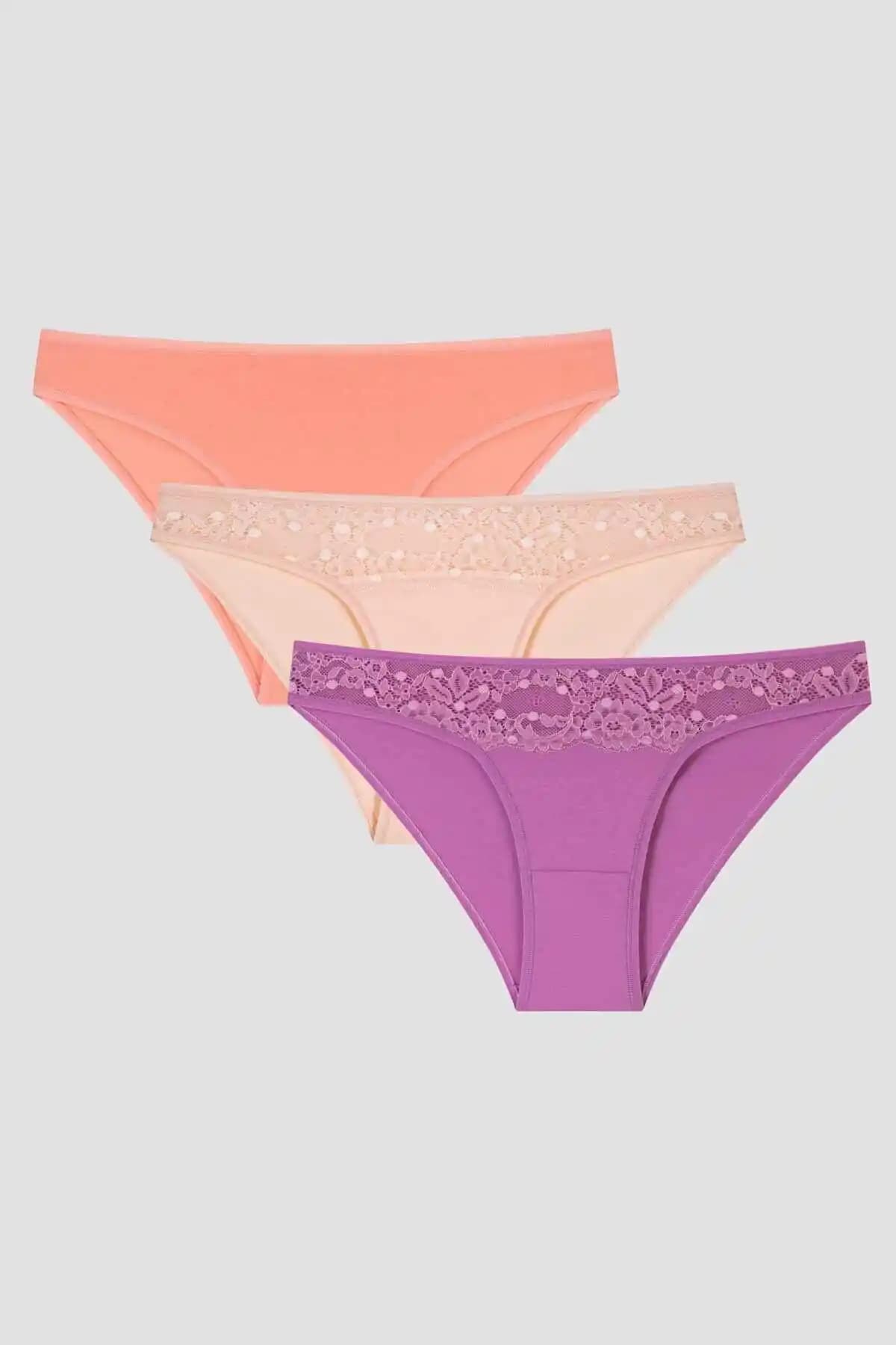 Penti Joyful Spring Dantel Detaylı 3’lü Slip Külot Seti Konfor ve Şıklık Sunar