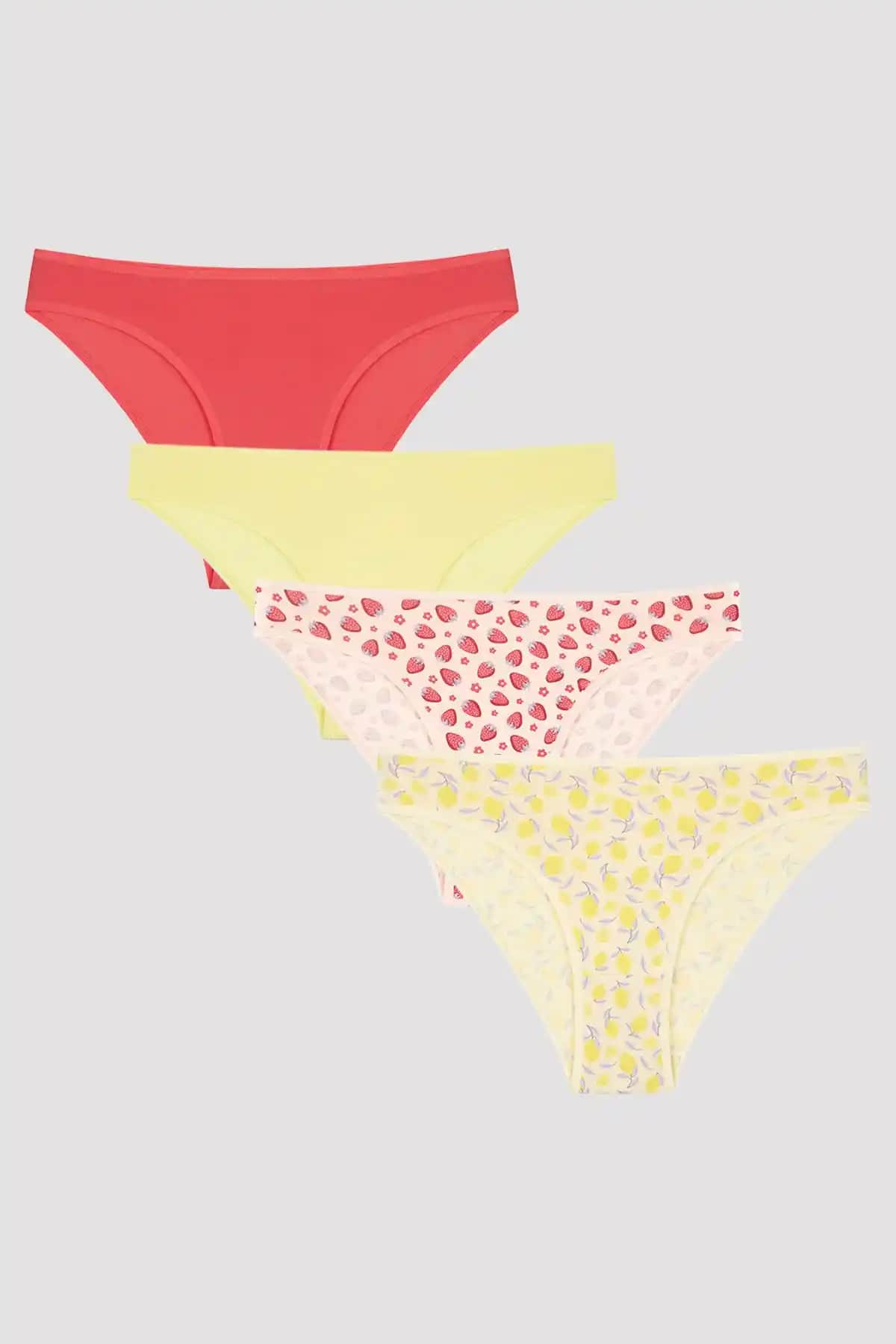 Penti Yaz Meyveleri Baskılı 4'lü Slip Külot: Renkli ve Konforlu Günlük İç Giyim