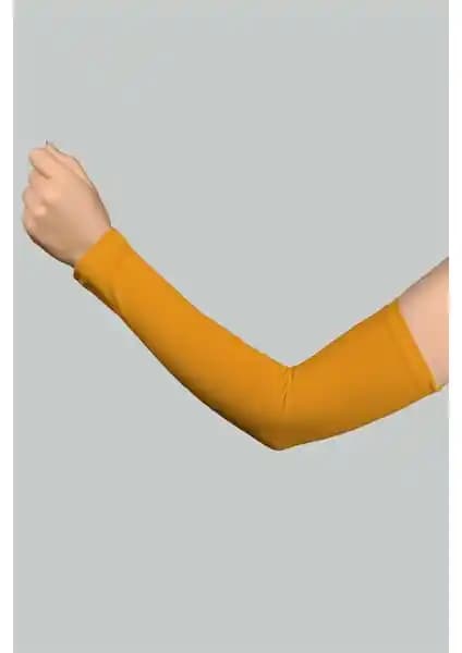 Altobeh Pratik Tesettür Kolluk Penye Düz Hardal Renkli Çok Amaçlı Kullanım İçin