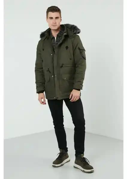 Buratti Erkek Kapüşonlu Tüylü Mont 571717 Günlük Kullanım ve Şıklık İçin Uygun
