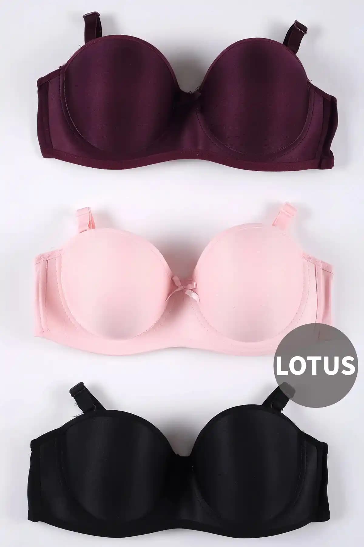 CHOCHO Kadın Dolgusuz Telli Toparlayıcı 3'lü Sütyen Takımı Konfor ve Estetiği Bir Arada Sunar