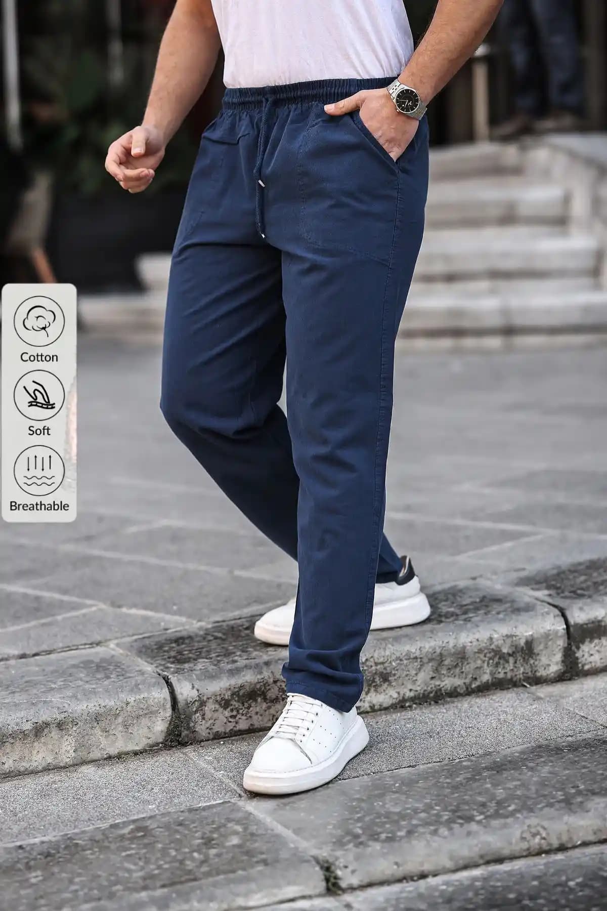 COMBİNE MİCHAİL Lacivert Erkek Yazlık Keten Pantolon İnceleme ve Özellikleri