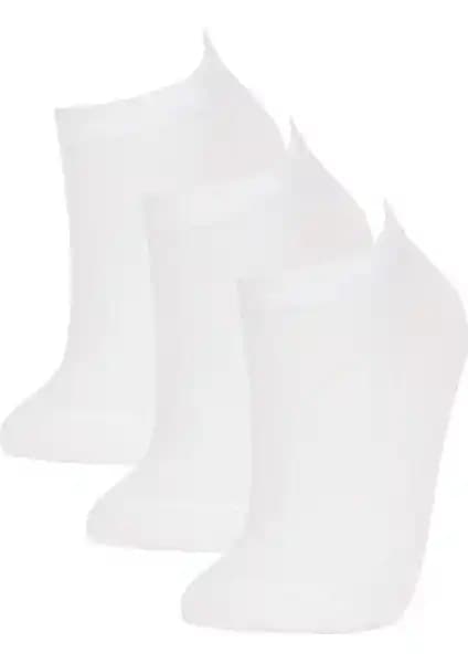 DeFacto Kadın 3'lü Pamuklu Patik Çorap Z7527AZNS Günlük Kullanım ve Konfor İçin Uygun