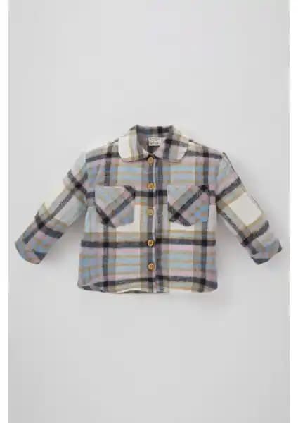 DeFacto Kız Bebek Flanel Uzun Kollu Gömlek Şık ve Konforlu Kışlık Bebek Giyim Seçeneği