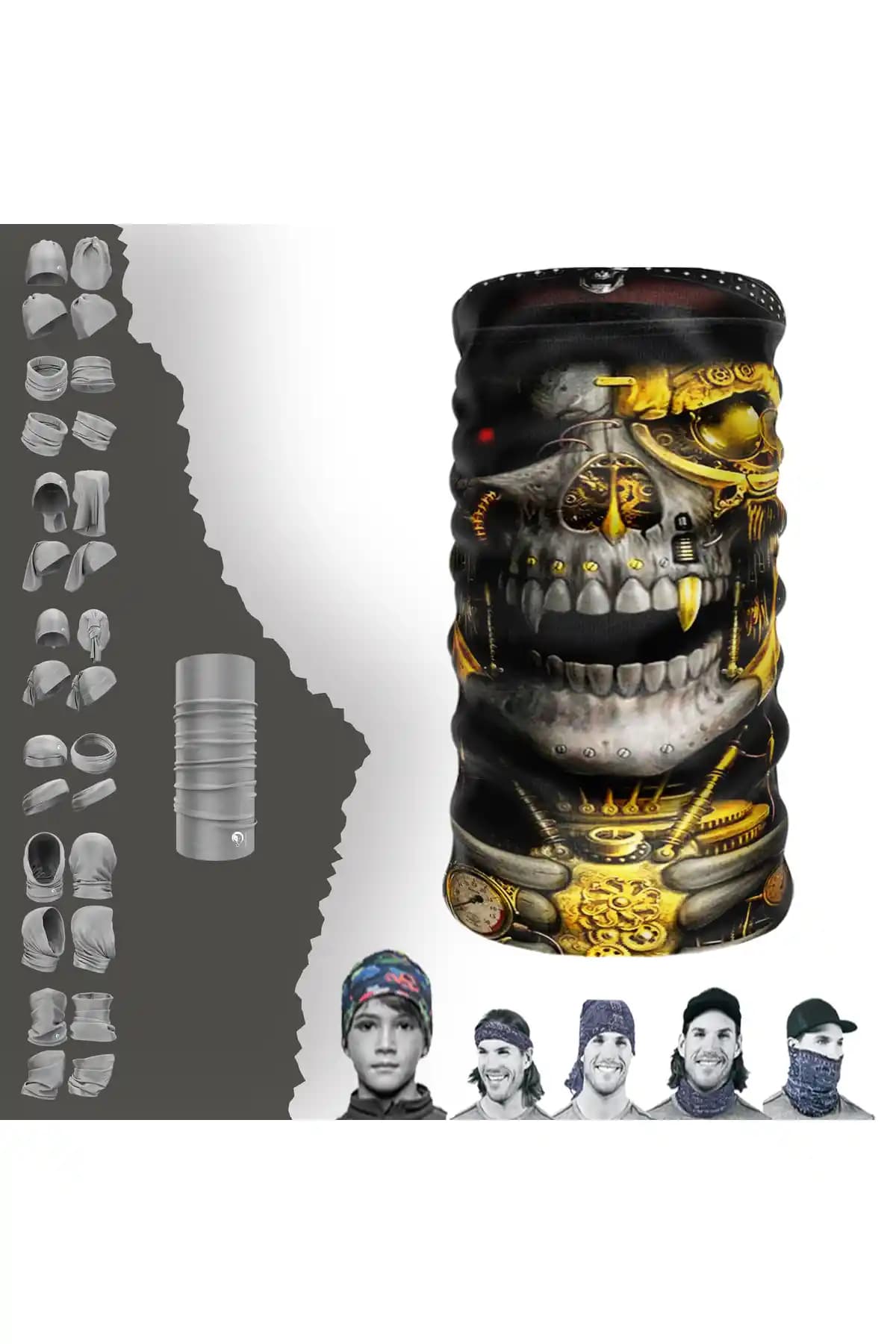 e-Taktik Rich Skull Boyunluk Bandana Çok Yönlü Kullanım ve Şık Tasarım