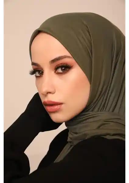 ELF PRIVE Premium Düz Pamuk Penye Şal Haki Renkli Şıklık ve Rahatlık Sunar