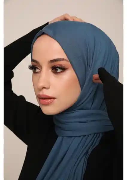 ELF PRIVE Premium Düz Pamuk Penye Şal Turkuaz Renk ile Şıklık ve Konfor Bir Arada