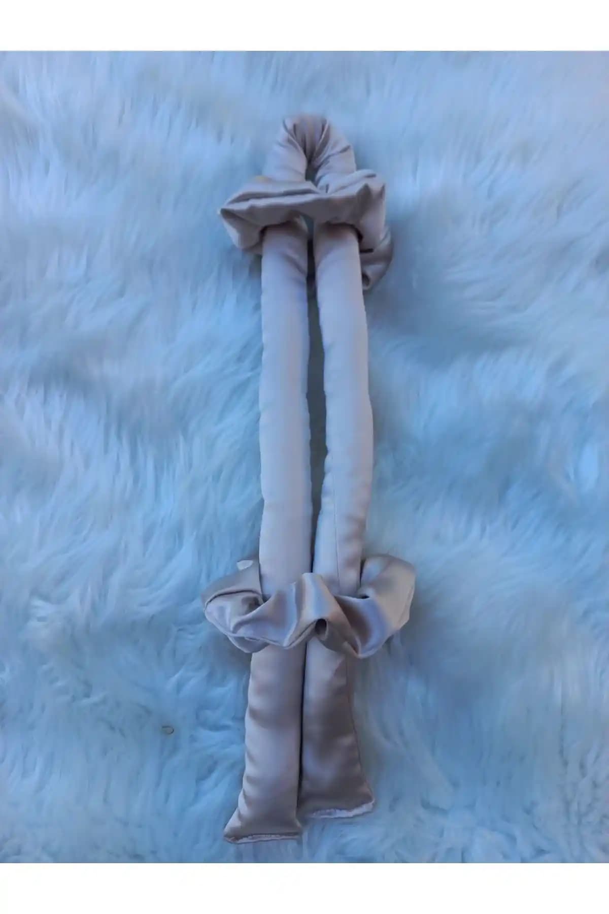 Elvinege Pudra Renk Saten Isısız Saç Şekillendirici Seti Doğal ve Zararsız Saç Şekillendirme